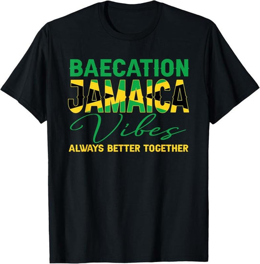 100% Cotton Baecation Jamaica Vibes Matching Couple Vacation Trip T-Shirtstyle{n002}2