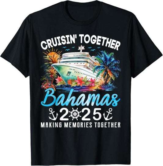 100% Cotton Bahamas Cruise 2025 Family Matching Cruise Bahamas Vacation T-Shirt