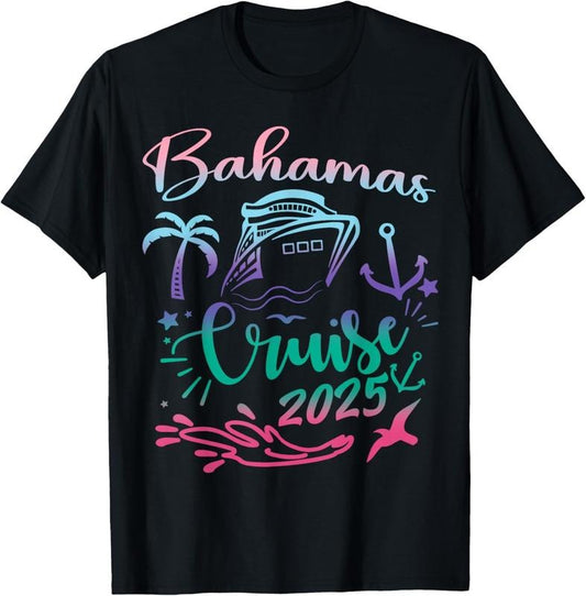 100% Cotton Bahamas Cruise 2025 Family Vacation Trip Matching T-Shirt