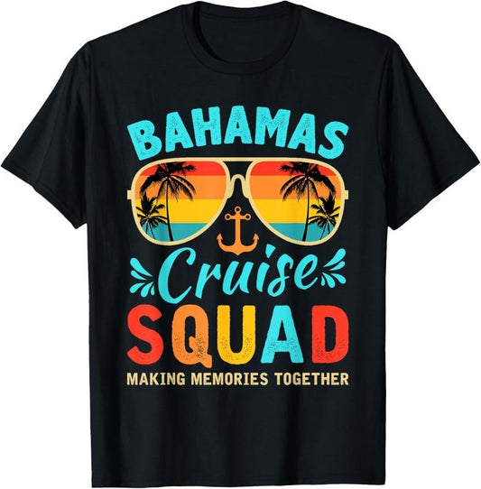 100% Cotton Bahamas Vacation 2025 Squad Family Friends Matching Group T-Shirt
