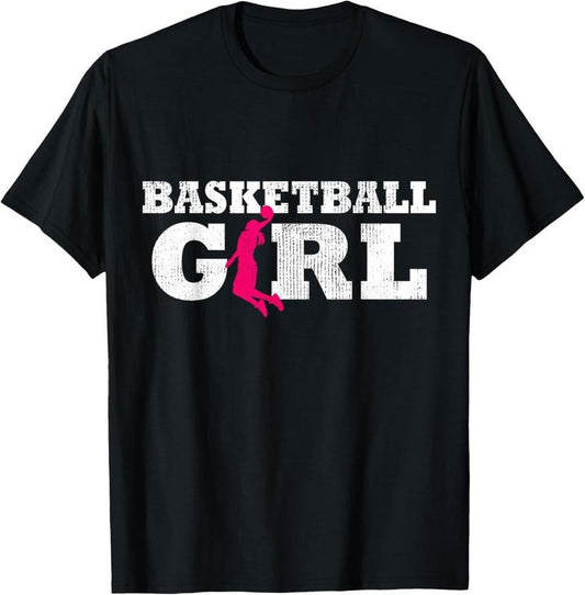 100% Cotton Basketball Girl Player Silhouette Sport Gift T-Shirt