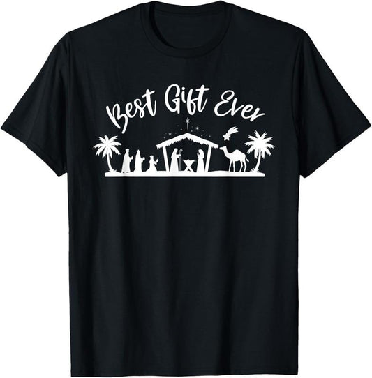 100% Cotton Best Ever Christmas Cool Jesus Nativity Scene Christian T-Shirt