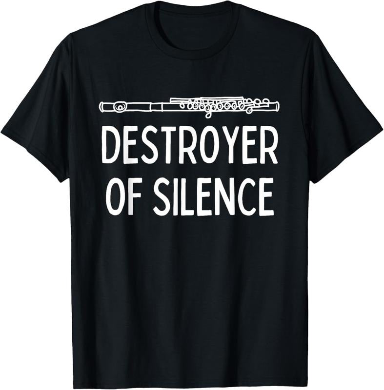 100% Cotton Best Flute Player Band Music Flautist Funny Flute T-Shirt
