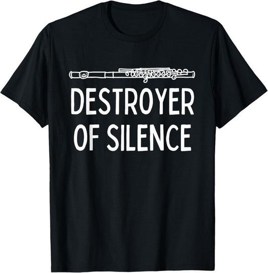 100% Cotton Best Flute Player Band Music Flautist Funny Flute T-Shirt