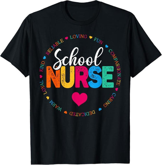 100% Cotton Best School Nurse Ever Appreciation Gift Nursing School T-Shirt