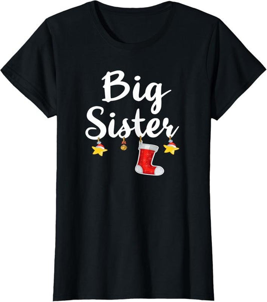 100% Cotton Big Sister Christmas T-Shirt