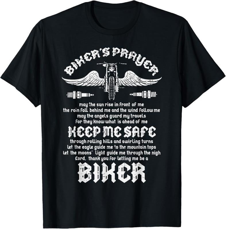 100% Cotton Bikers Prayer Vintage Motorcycle Motorbike Men Women s T-Shirt
