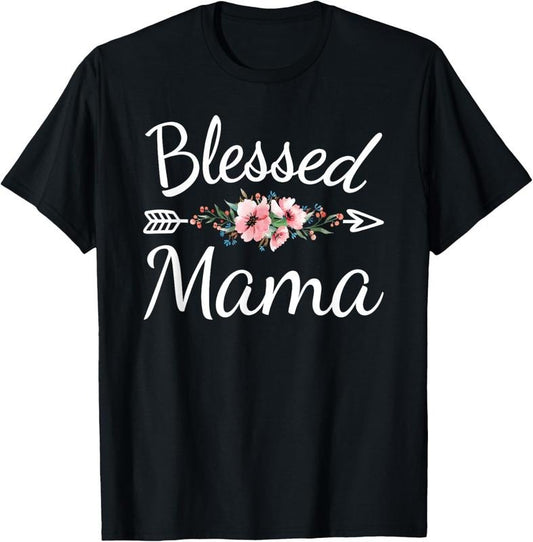 100% Cotton Blessed Mama Cute Mom Mommy Mothers Day T-Shirt