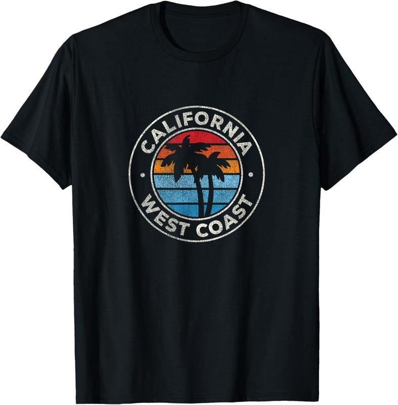 100% Cotton California CA Vintage Graphic Retro 70s T-Shirt
