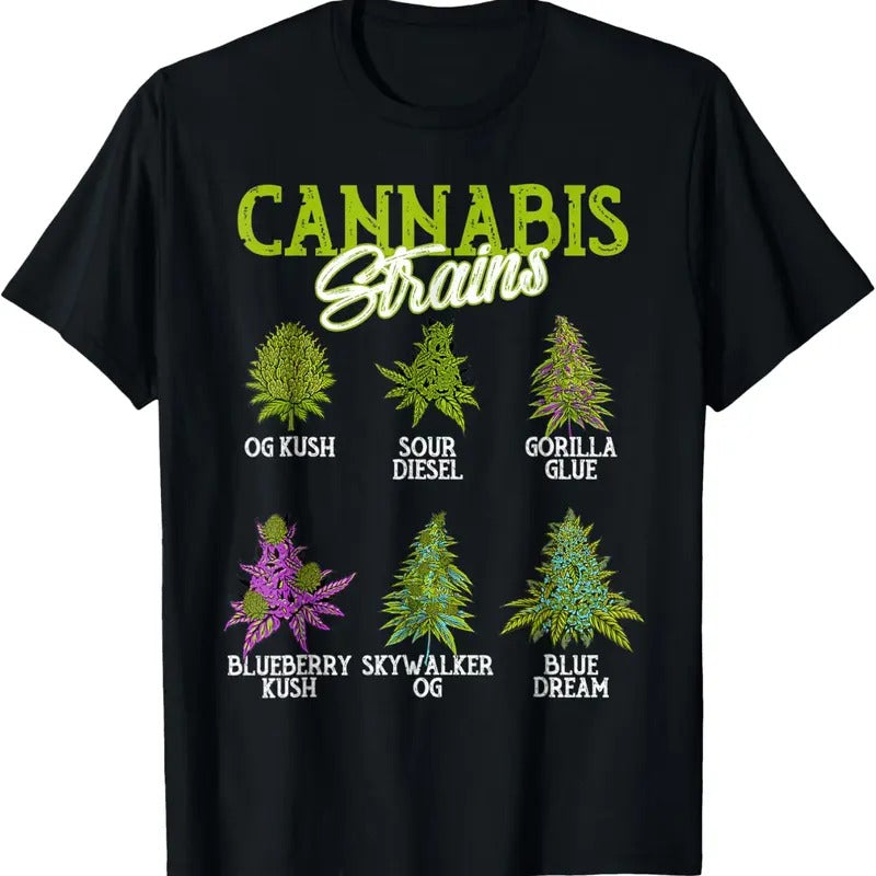 100% Cotton Cannabis Strain Weed Cannabis Marijuana T-Shirt