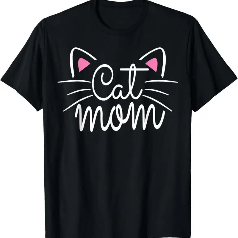 100% Cotton Cat Mom Happy Mothers Day For Cat Lovers Family Matching T-Shirt