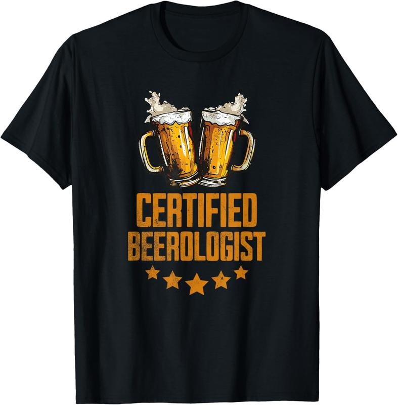 100% Cotton Certified Beerologist Funny Expert Beer Lover Tee T-Shirt