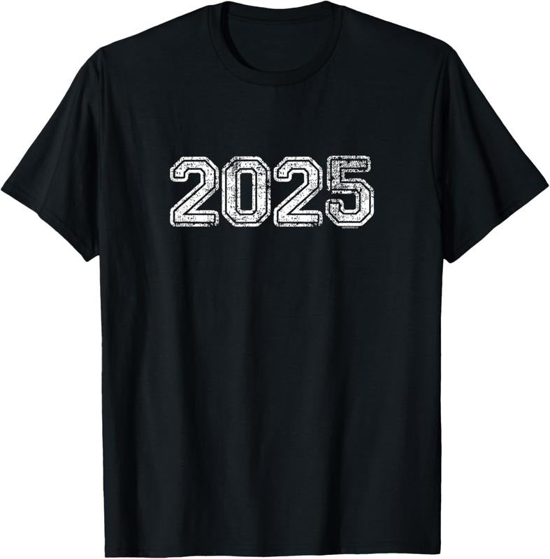 100% Cotton Class of 2025 | Graduation School Vintage Spirit Senior 2025 T-Shirt