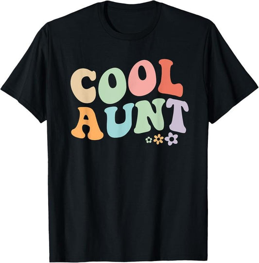 100% Cotton Cool Aunt vintage floral design to auntie from niece T-Shirt
