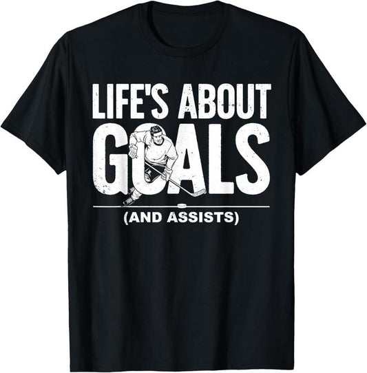100% Cotton Cool Ice Hockey For Men Women Hockey Lover Goalie Sports T-Shirt