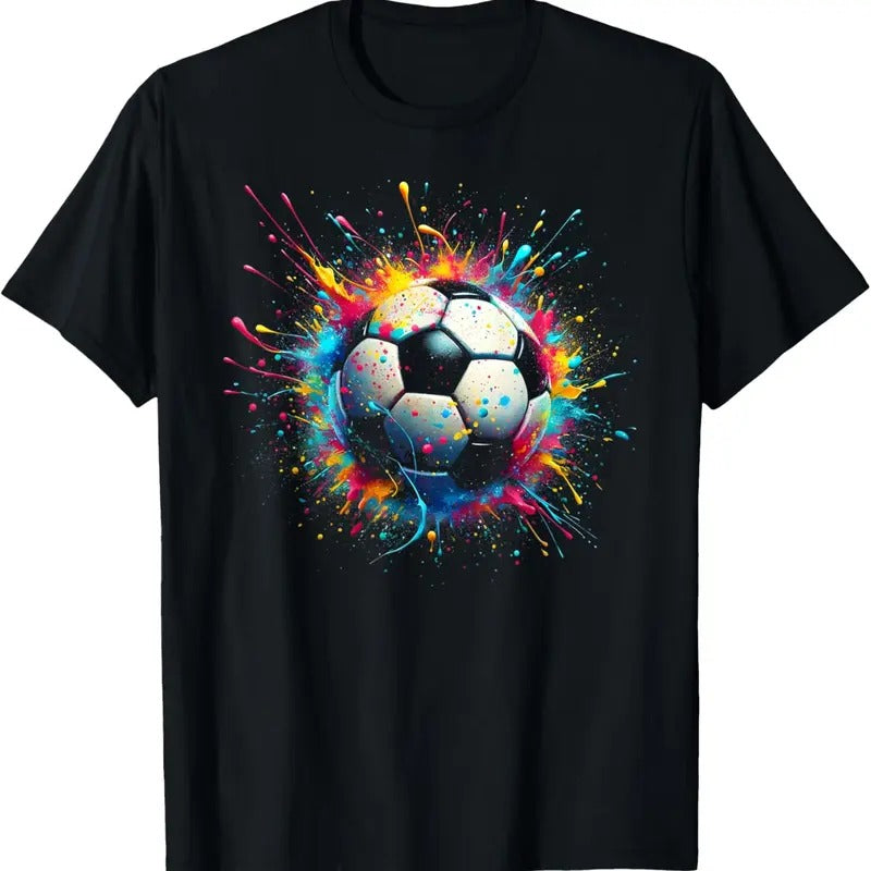 100% Cotton Cool Soccer Player Sport For Boys Men Girls Women Youth  T-Shirt