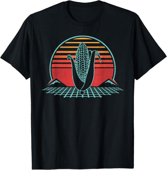 100% Cotton Corn Retro Vintage 80s Style T-Shirt
