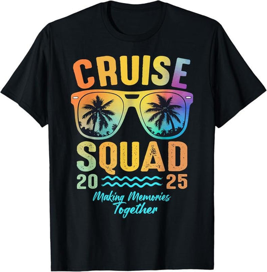 100% Cotton Cruise Squad 2025 Family Cruise Vacation Trip Group Matching T-Shirt