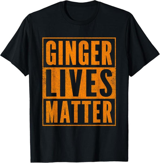 100% Cotton Funny Ginger Lives Matter Old School Graphic Redhead T-Shirt