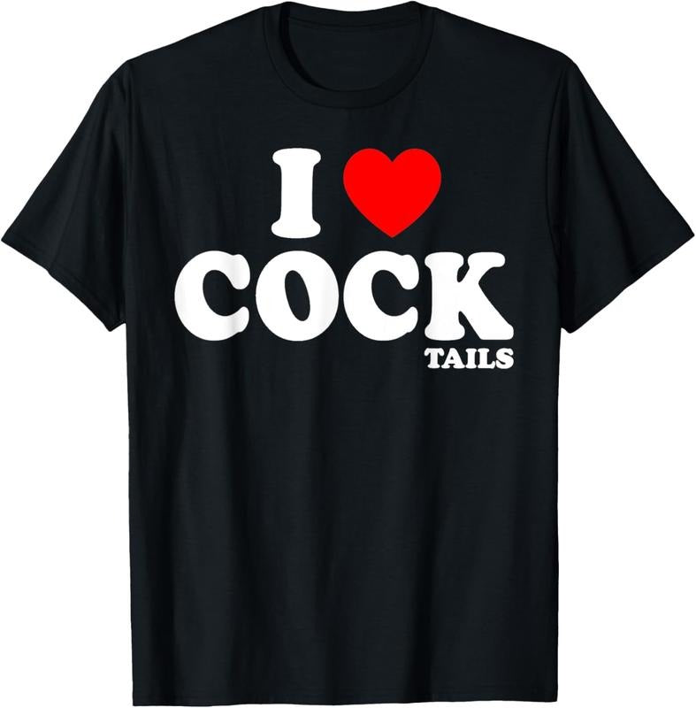 100% Cotton Funny I Love Cocktails I Heart Cocktails Alcohol Drinking T-Shirt