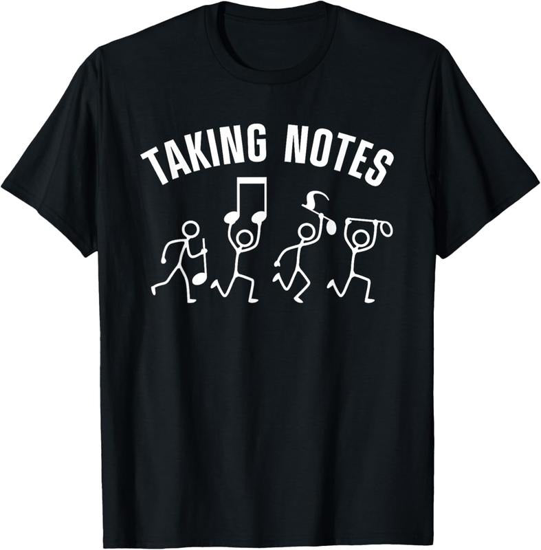 100% Cotton Funny Music Art For Men Women Musical Note Gag Music Lover T-Shirt