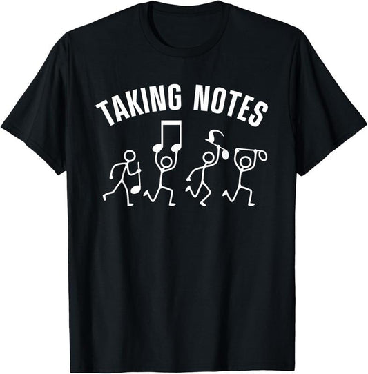100% Cotton Funny Music Art For Men Women Musical Note Gag Music Lover T-Shirt
