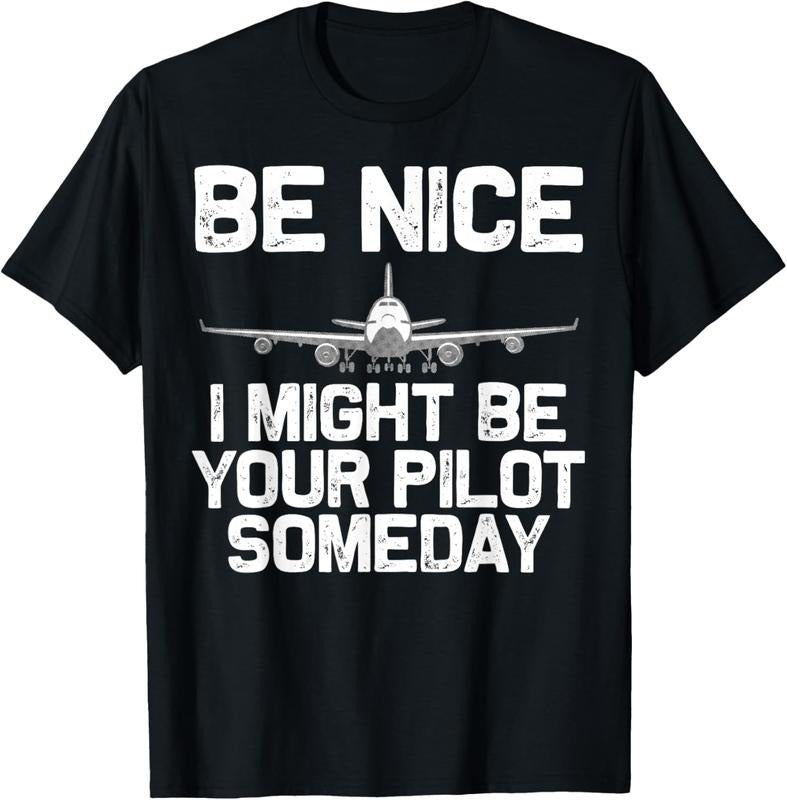 100% Cotton Funny Pilot Art For Men Women Aviation Airplane Pilot T-Shirt
