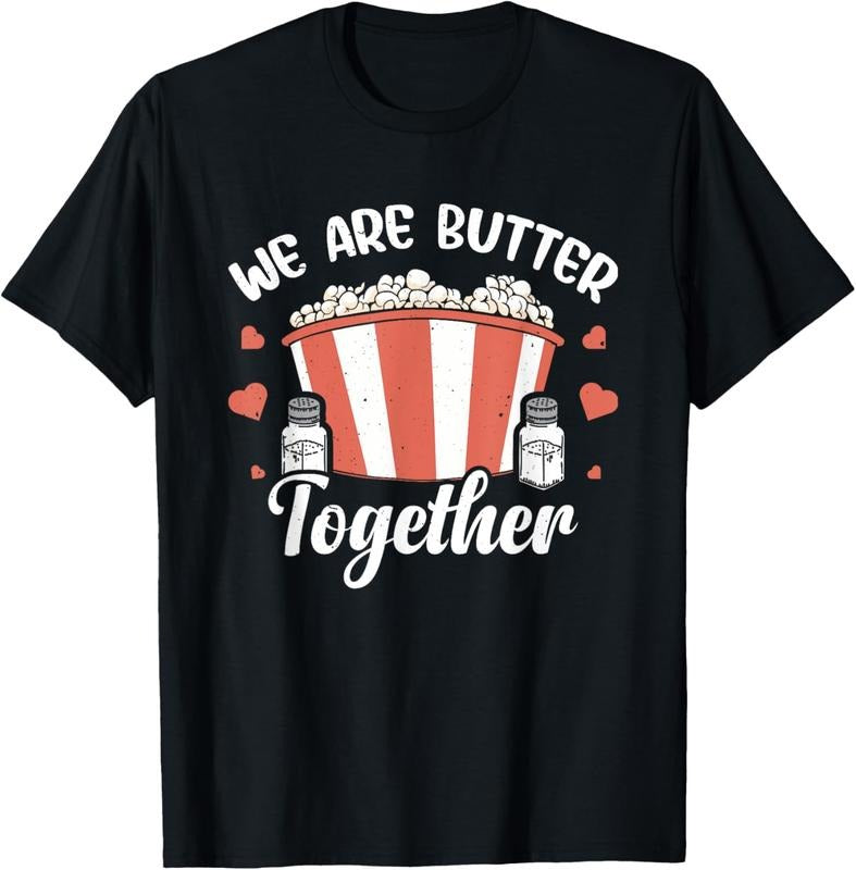 100% Cotton Funny Popcorn Butter Graphic Salty Popped Corn Theater Candy T-Shirt