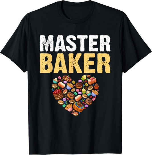 100% Cotton Funny Retro Vintage Baking Master Baker T-Shirt