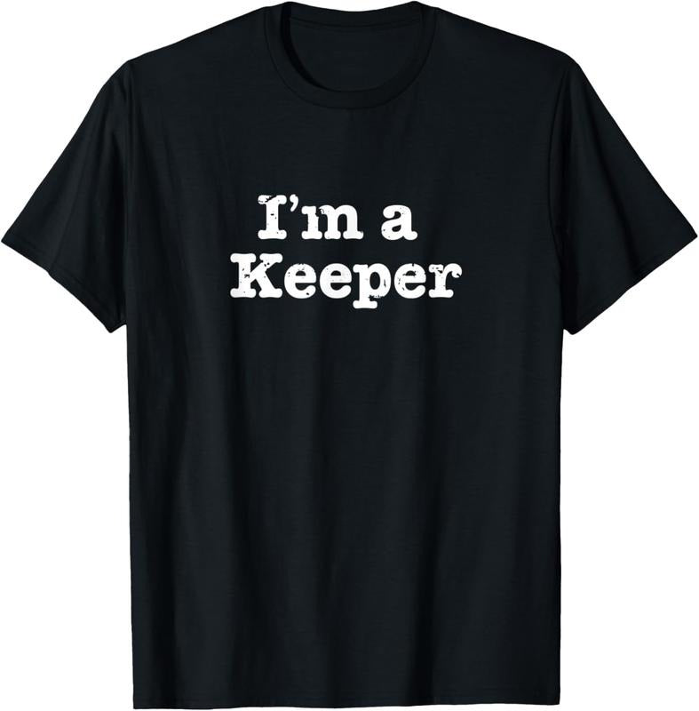 100% Cotton Funny Soccer I'm a Keeper Vintage Distressed T-Shirt