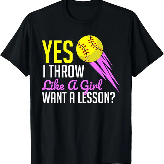 100% Cotton Funny Softball Game Player Sports Lover Gift For Women Girls T-Shirt