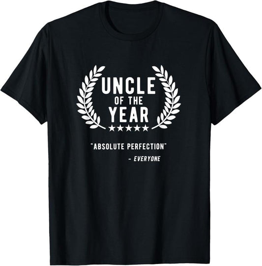 100% Cotton Gifts For Uncle From Niece Nephew, Funny Uncle Of The Year T-Shirt
