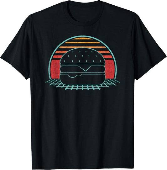100% Cotton Hamburger Retro Vintage Cheeseburger 80s Gift T-Shirt