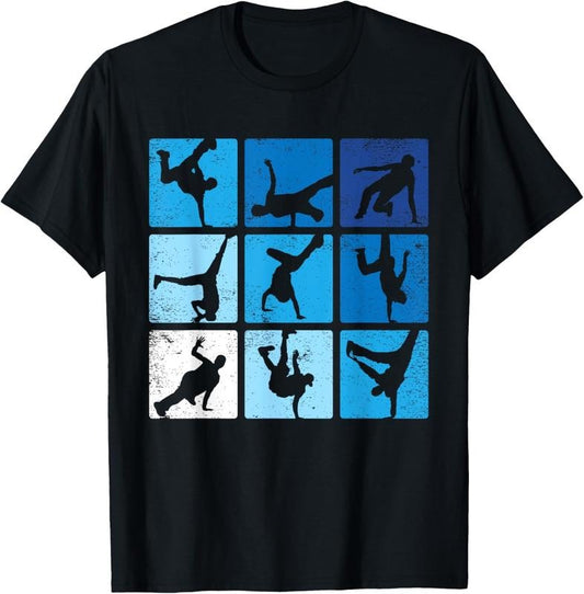 100% Cotton Hip Hop Break dance poses Retro Vintage Gift T-Shirt