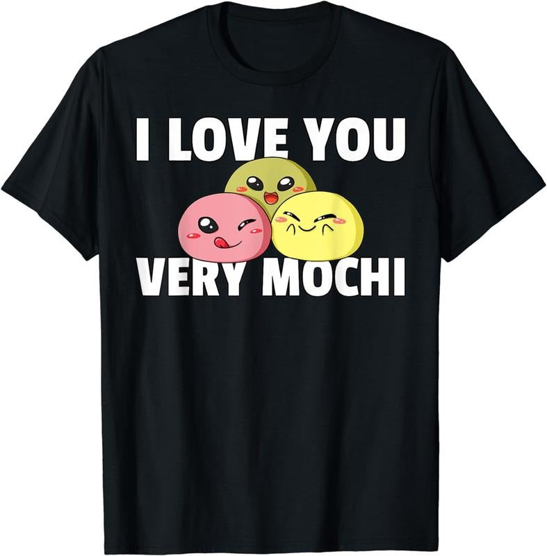 [100% Cotton]I love You Very Mochi Ice Cream Gift Rice Cake T-Shirt
