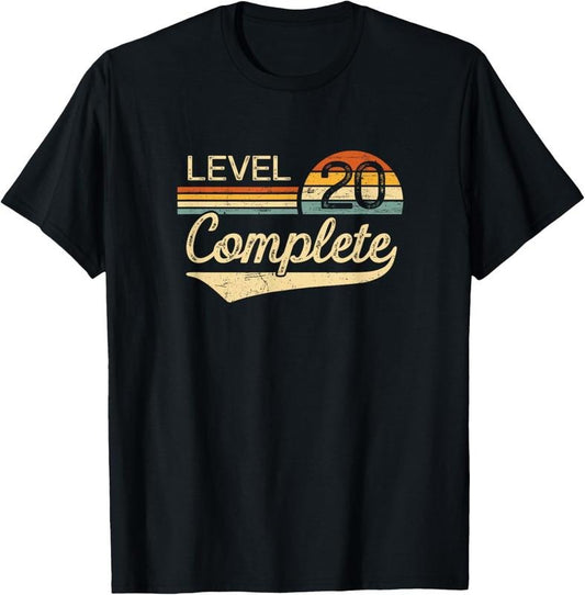 100% Cotton Level 20 Complete Vintage 20th Wedding Anniversary T-Shirt