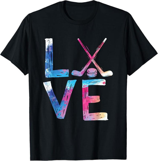 100% Cotton Love Ice Hockey Girls Hockey Gifts Womens Ice Hockey T-Shirt