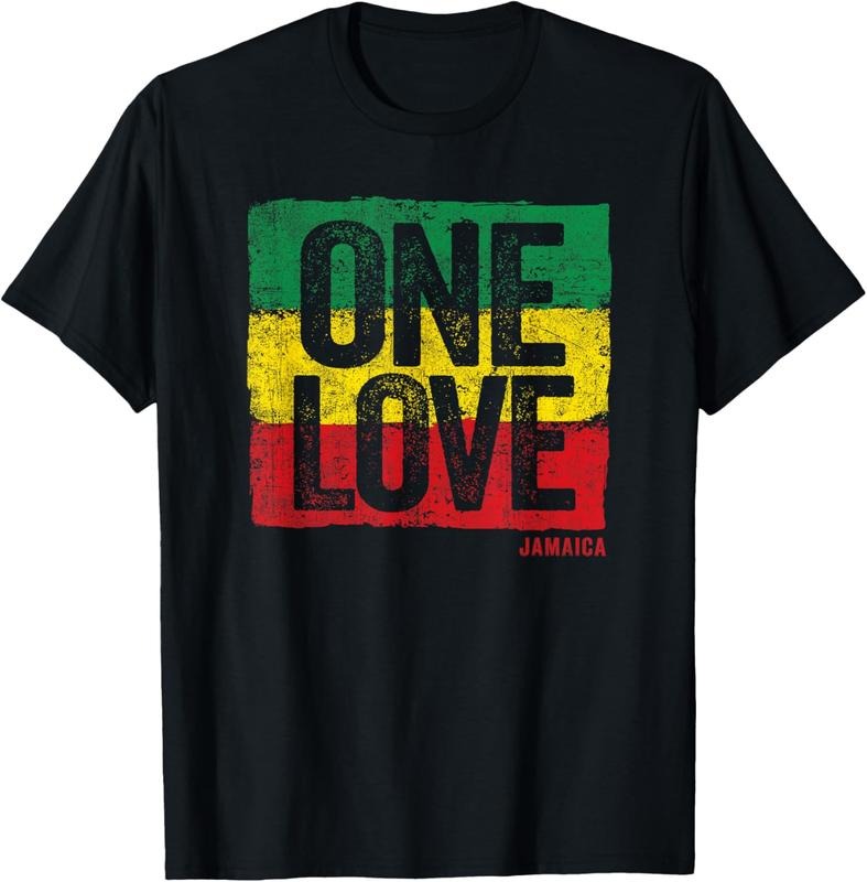 100% Cotton Love Jamaica Reggae Vintage Womens Mens Jamaican Souvenir T-Shirt