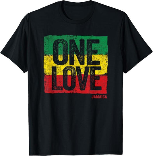 100% Cotton Love Jamaica Reggae Vintage Womens Mens Jamaican Souvenir T-Shirt