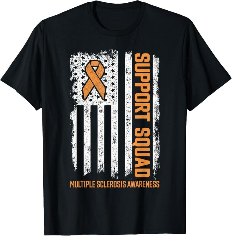 100% Cotton Multiple Sclerosi Support Squad Multiple Sclerosis Awareness T-Shirt