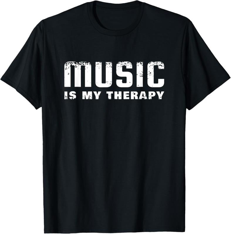 100% Cotton Music lovers, music is my therapy T-Shirt