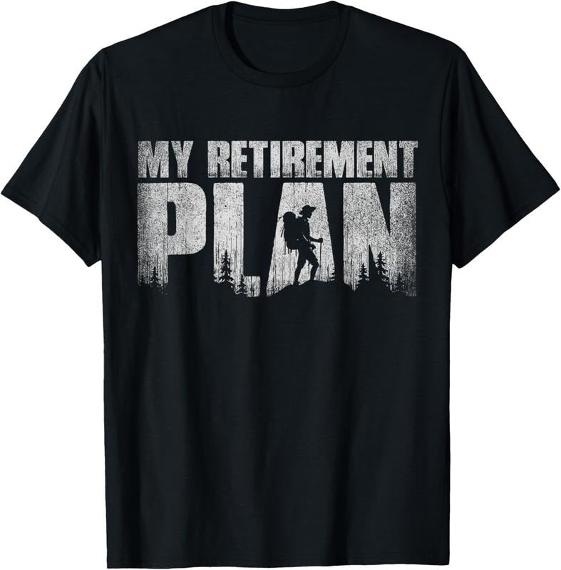 100% Cotton My Retirement Plan Is Hiking Funny Hiker Retired Vintage T-Shirt