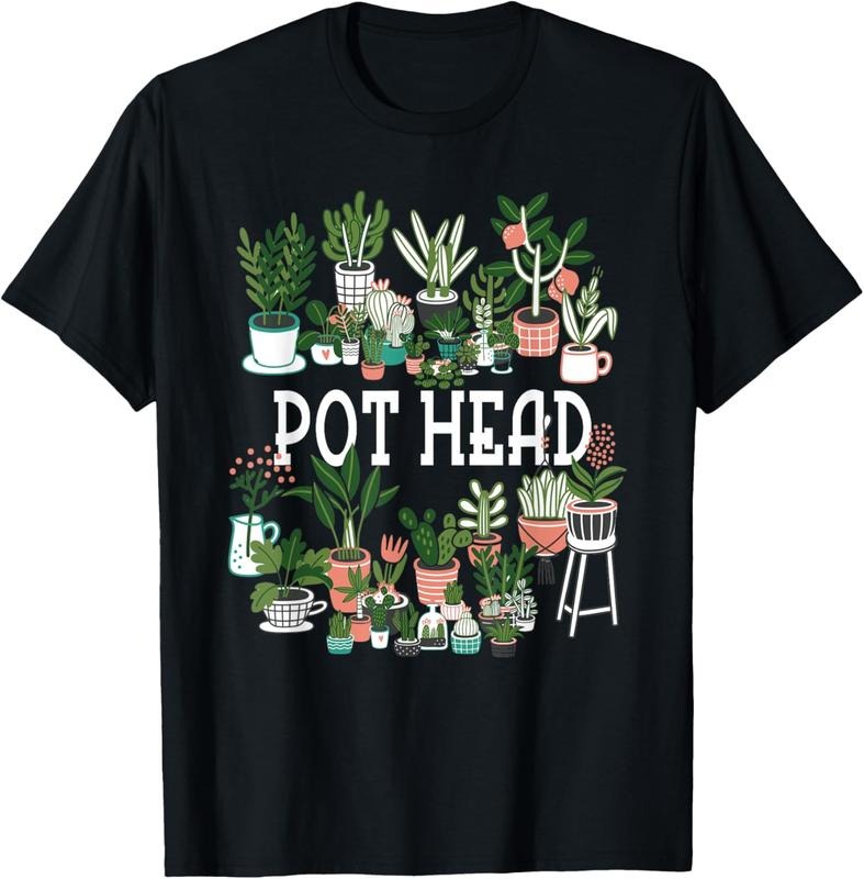 100% Cotton Plant Lover and Gardener: Pot Head Succulent Short Sleeve T-Shirt