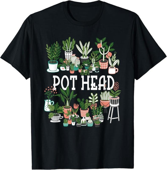 100% Cotton Plant Lover and Gardener: Pot Head Succulent Short Sleeve T-Shirt