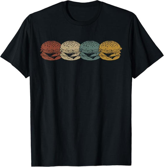100% Cotton Retro Vintage Cheeseburger Costume Hamburger Lovers T-Shirt