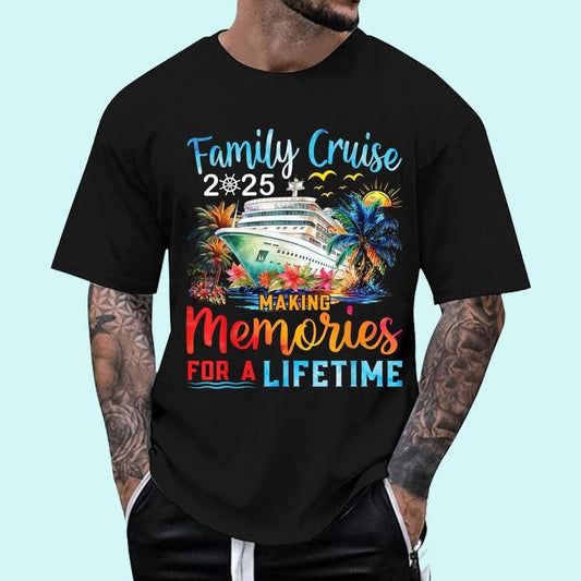 [100% Cotton Shirt] Family Cruise 2025 Family Matching Cruise Vacation Party Unisex T-Shirt