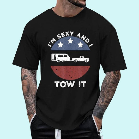 [100% Cotton Shirt] Funny Camping RV Im Sexy And I Tow It Unisex T-Shirt