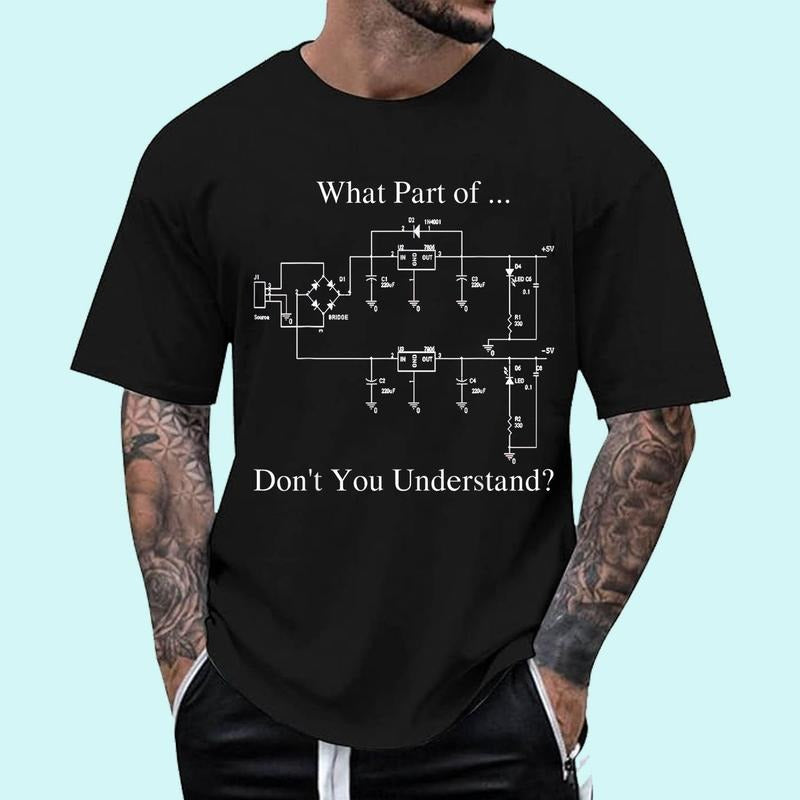 [100% Cotton Shirt] Funny Engineering Shirt Black Small Classic Fit Crew Collar Modern Unisex T-Shirt