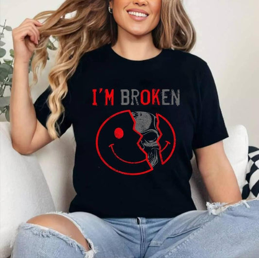 [100% Cotton Shirt] I_m Ok I'm Broken Invisible Illness I Am Ok Broken Unisex T-Shirt