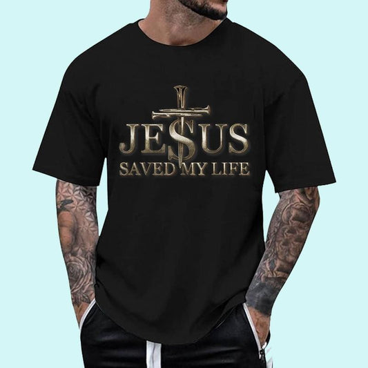 [100% Cotton Shirt] Jesus Christ Saved My Life Gift For Women Men Unisex T-Shirt